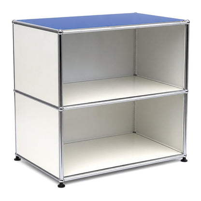 USM Haller Sideboard 1x2 weiß / enzianblau (50cm Tiefe)