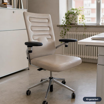 Vitra AC4 Work Bürostuhl Leder beige