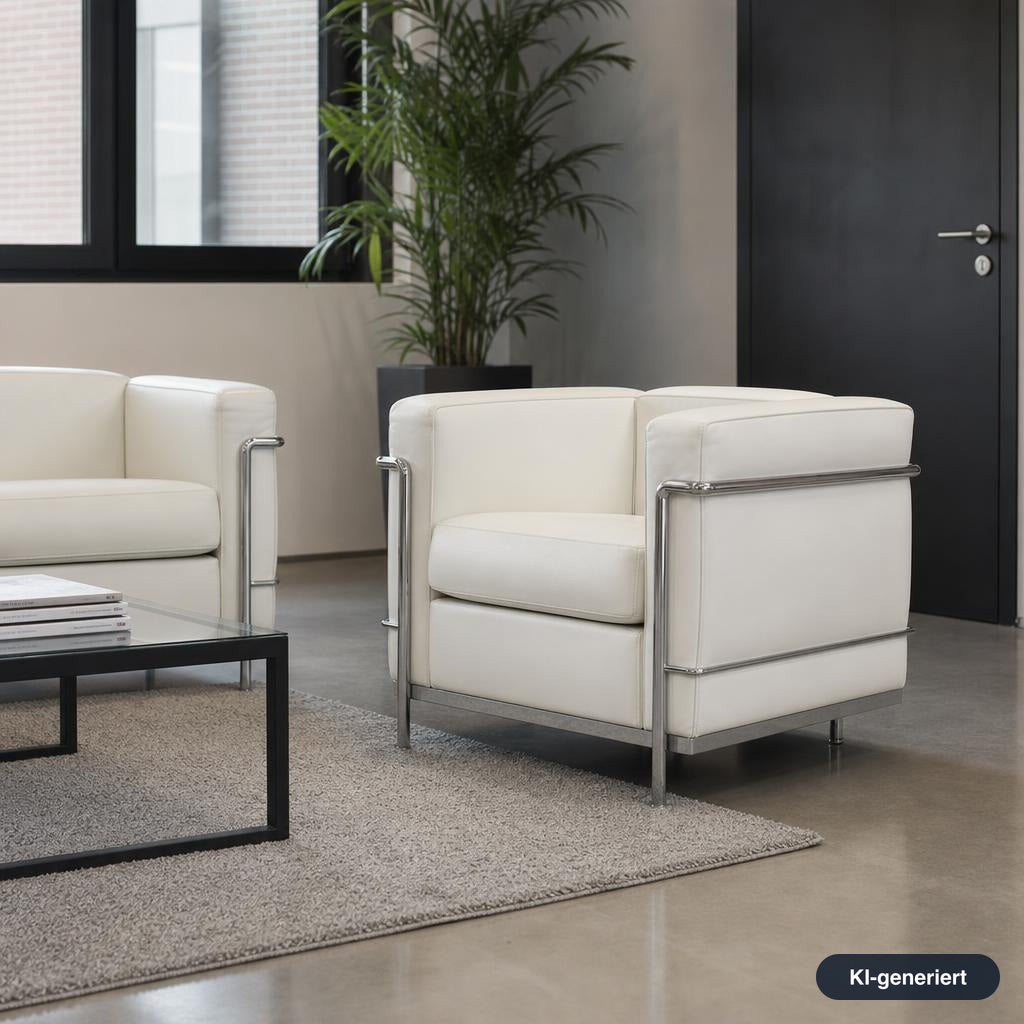 Cassina LC2 Sessel Leder weiß
