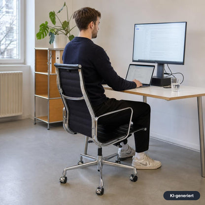 Vitra EA 119 Leder dunkelbraun