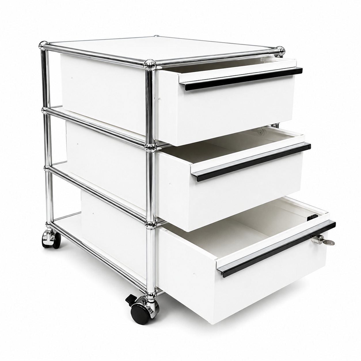 USM Haller Rollcontainer weiß (3 Auszüge)