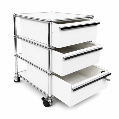 USM Haller Rollcontainer weiß (3 Auszüge)