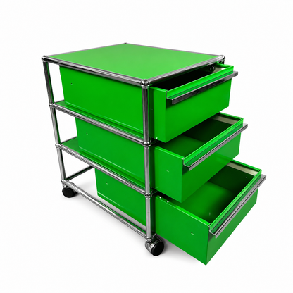 USM Haller Rollcontainer grün (3 Auszüge)