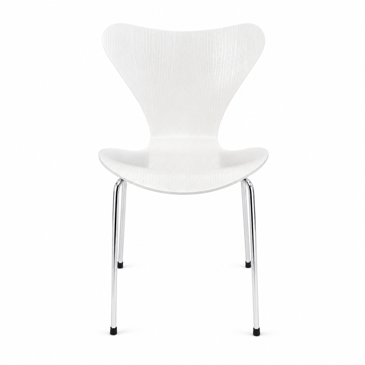 Fritz Hansen | Serie 7 Stuhl | Stapelstuhl | Holz weiß lasiert Sitzschale | Chrom Untergestell | Neuwertig