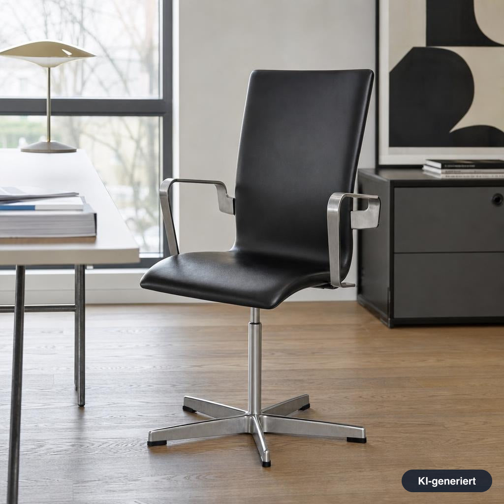 Fritz Hansen Oxford Leder schwarz