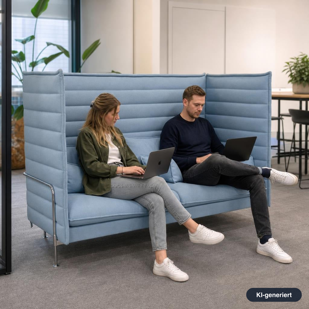 Vitra Alcove Highback 3-Sitzer hellblau