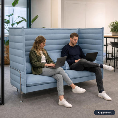 Vitra Alcove Highback 3-Sitzer hellblau