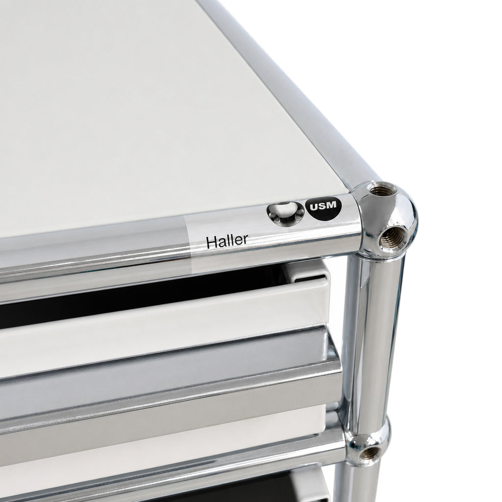 USM Haller Rollcontainer lichtgrau mit Klappe