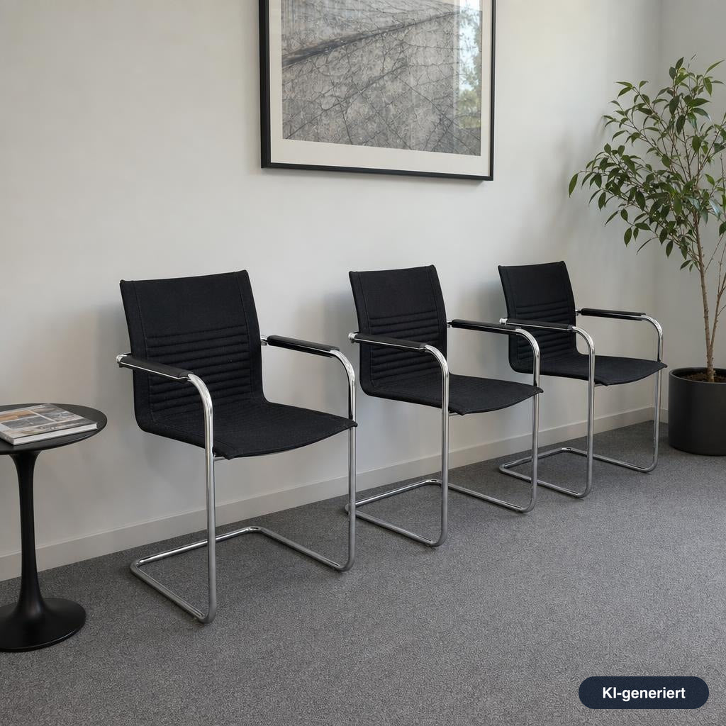 Walter Knoll Art Collection Freischwinger Stoff schwarz