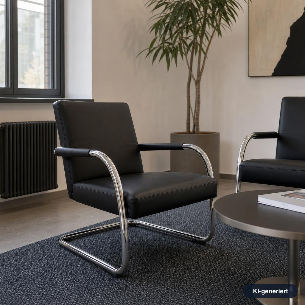Vitra Visa Lounge Leder schwarz