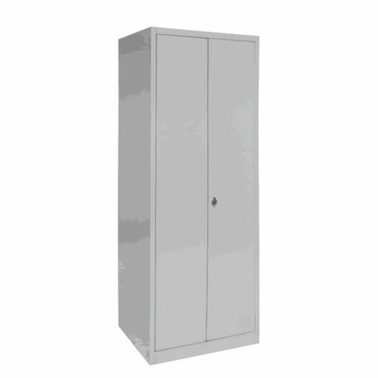 Light grey 2-compartment locker cabinet 60x180x50cm with lock, discounted 50% offer