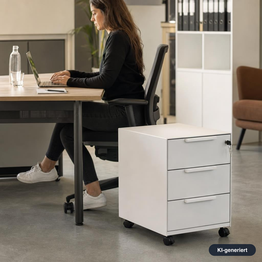 Vitra MBE Rollcontainer 3 Schubladen weiß