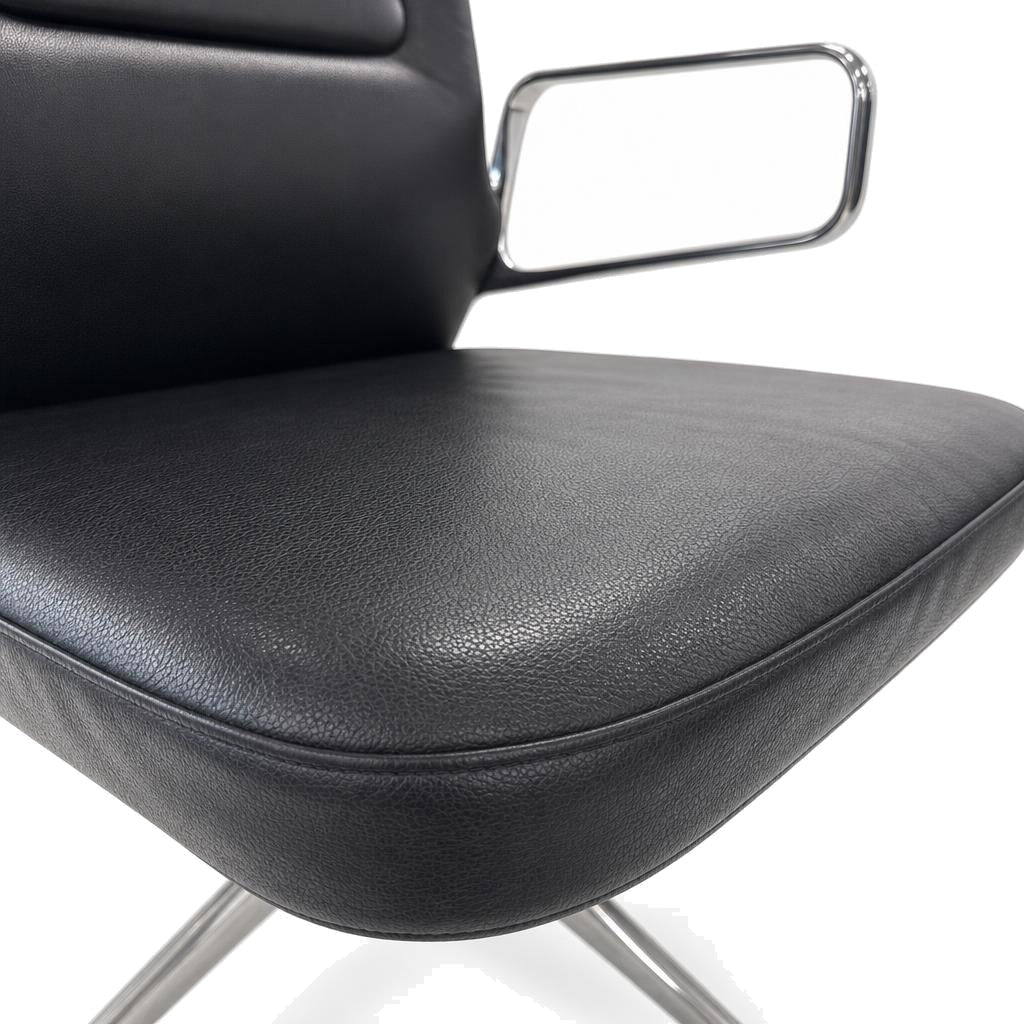 Vitra AC 4 Meet Leder schwarz