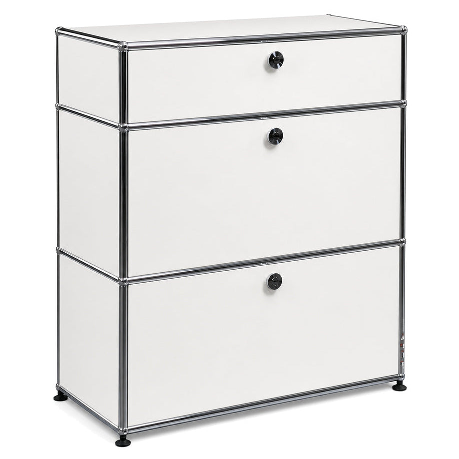 USM Haller Highboard 1x3 weiß 2 Klappen / 1 Auszug