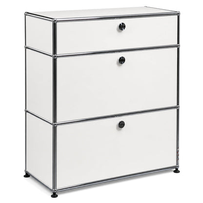 USM Haller Highboard 1x3 weiß 2 Klappen / 1 Auszug