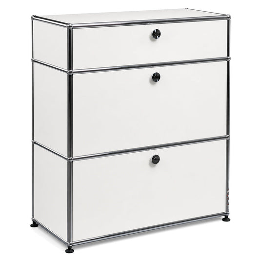 USM Haller Highboard 1x3 weiß 2 Klappen / 1 Auszug