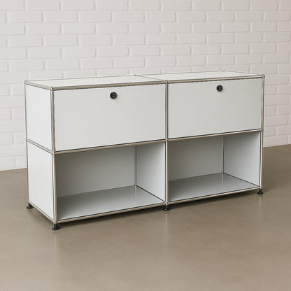 USM Haller Sideboard 2x2 weiß 2 Klappen (1. Gen.)