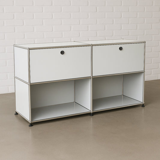USM Haller Sideboard 2x2 weiß 2 Klappen (1. Gen.)