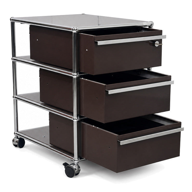 USM Haller Rollcontainer Braun 3 Auszüge