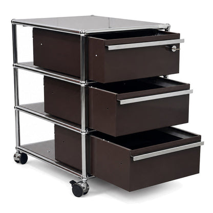USM Haller Rollcontainer Braun 3 Auszüge