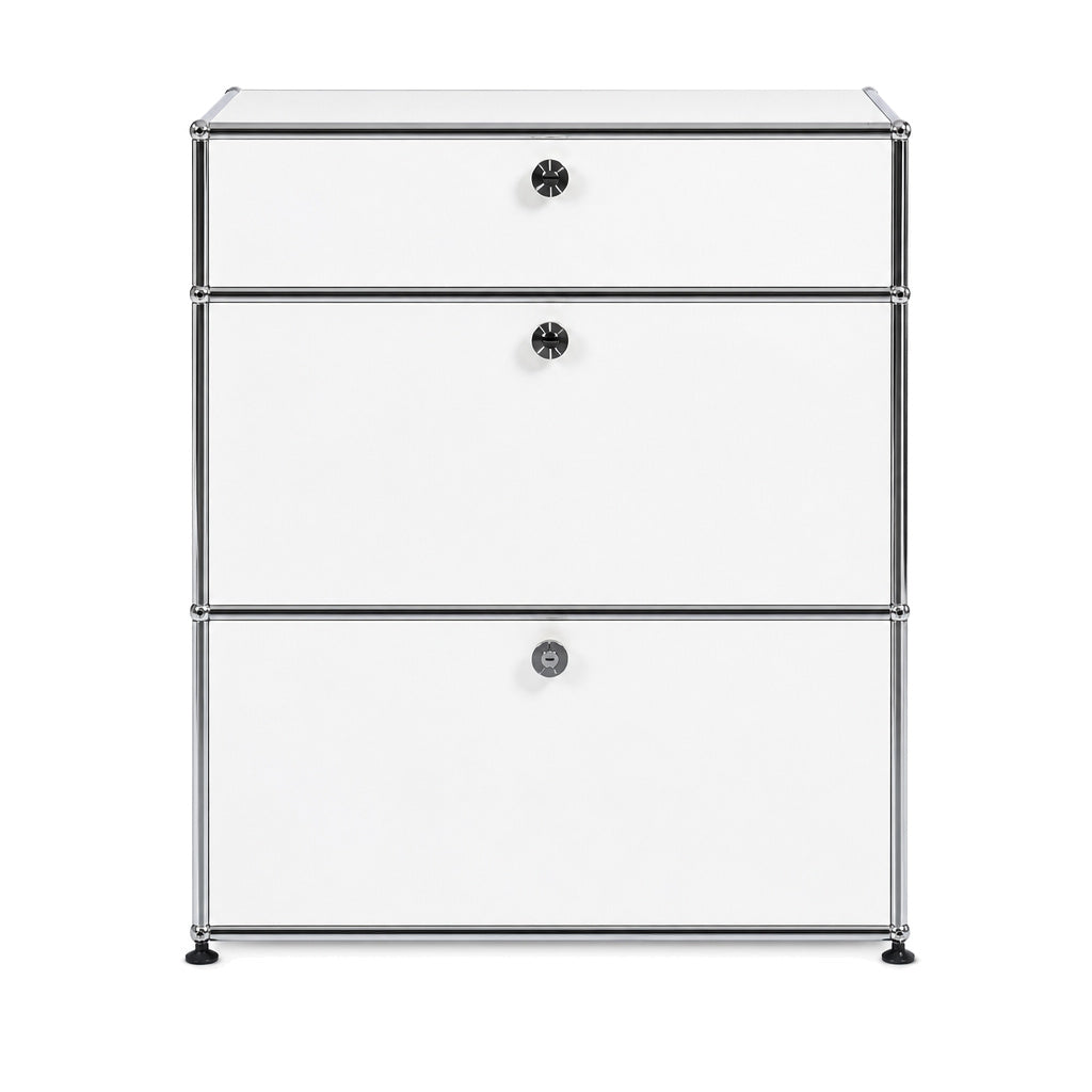 USM Haller Highboard 1x3 weiß 2 Klappen / 1 Auszug