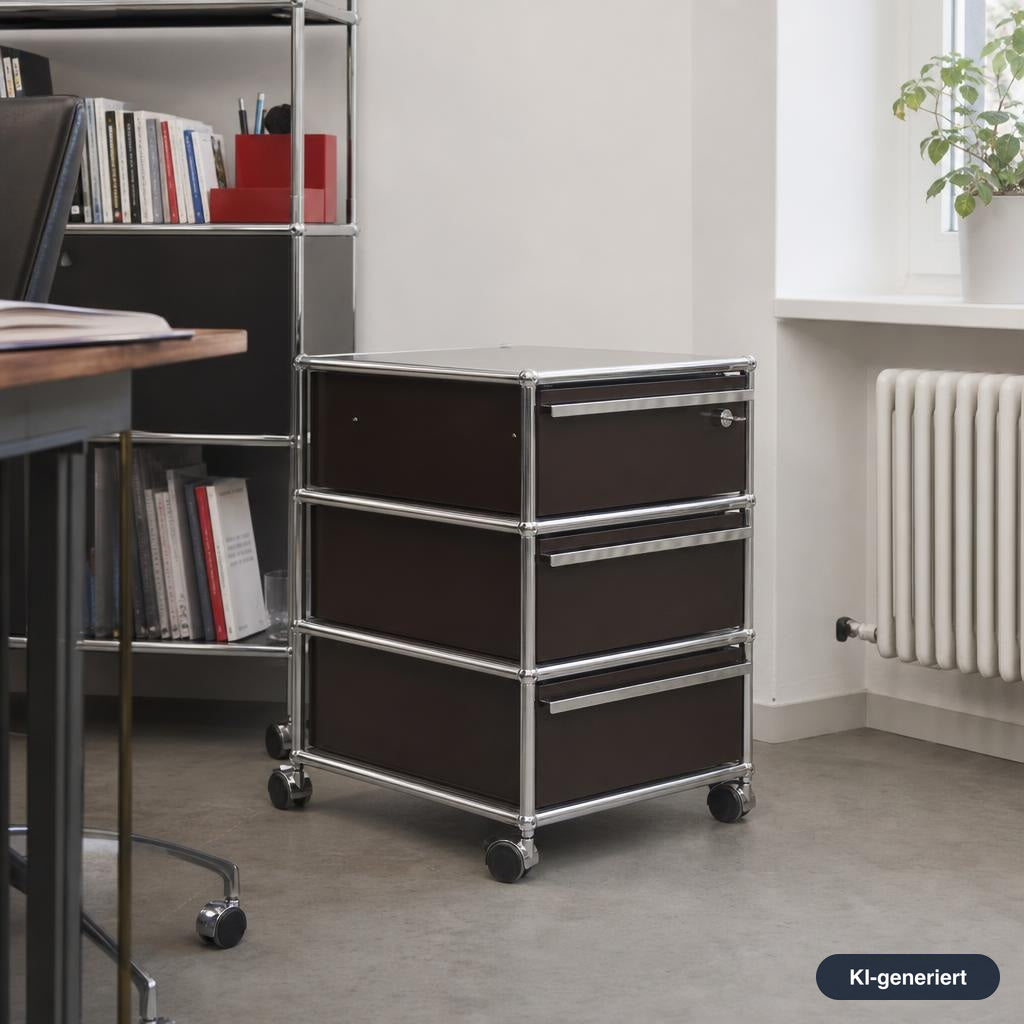 USM Haller Rollcontainer Braun 3 Auszüge