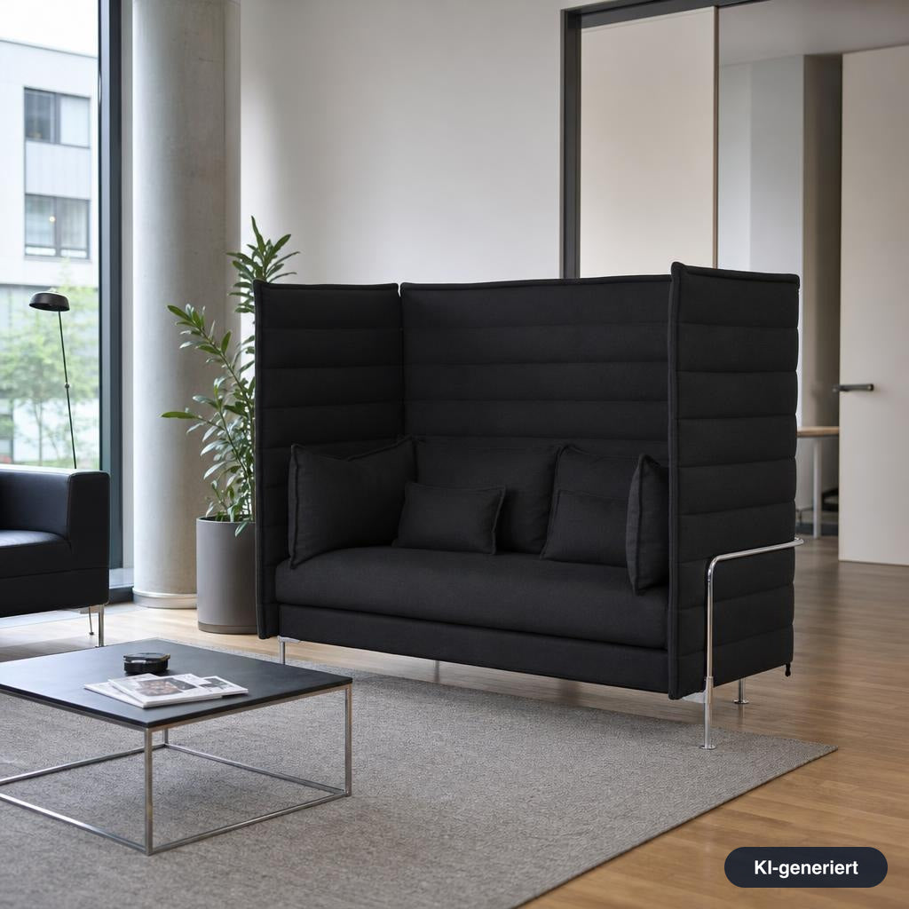 Vitra Alcove Highback 2-Sitzer Sofa schwarz