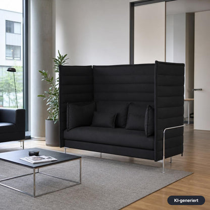 Vitra Alcove Highback 2-Sitzer Sofa schwarz