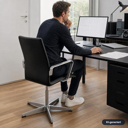 Fritz Hansen Oxford Leder schwarz