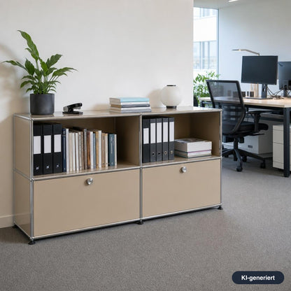 USM Haller Sideboard beige 2x2 2 Klappen