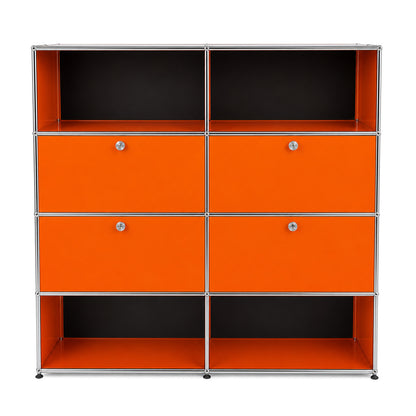 USM Haller Highboard 2x4 reinorange 4 Klappen