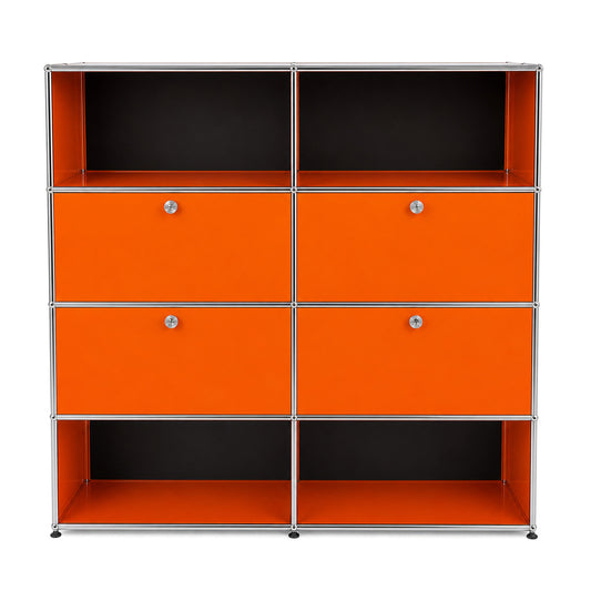 USM Haller Highboard 2x4 reinorange 4 Klappen