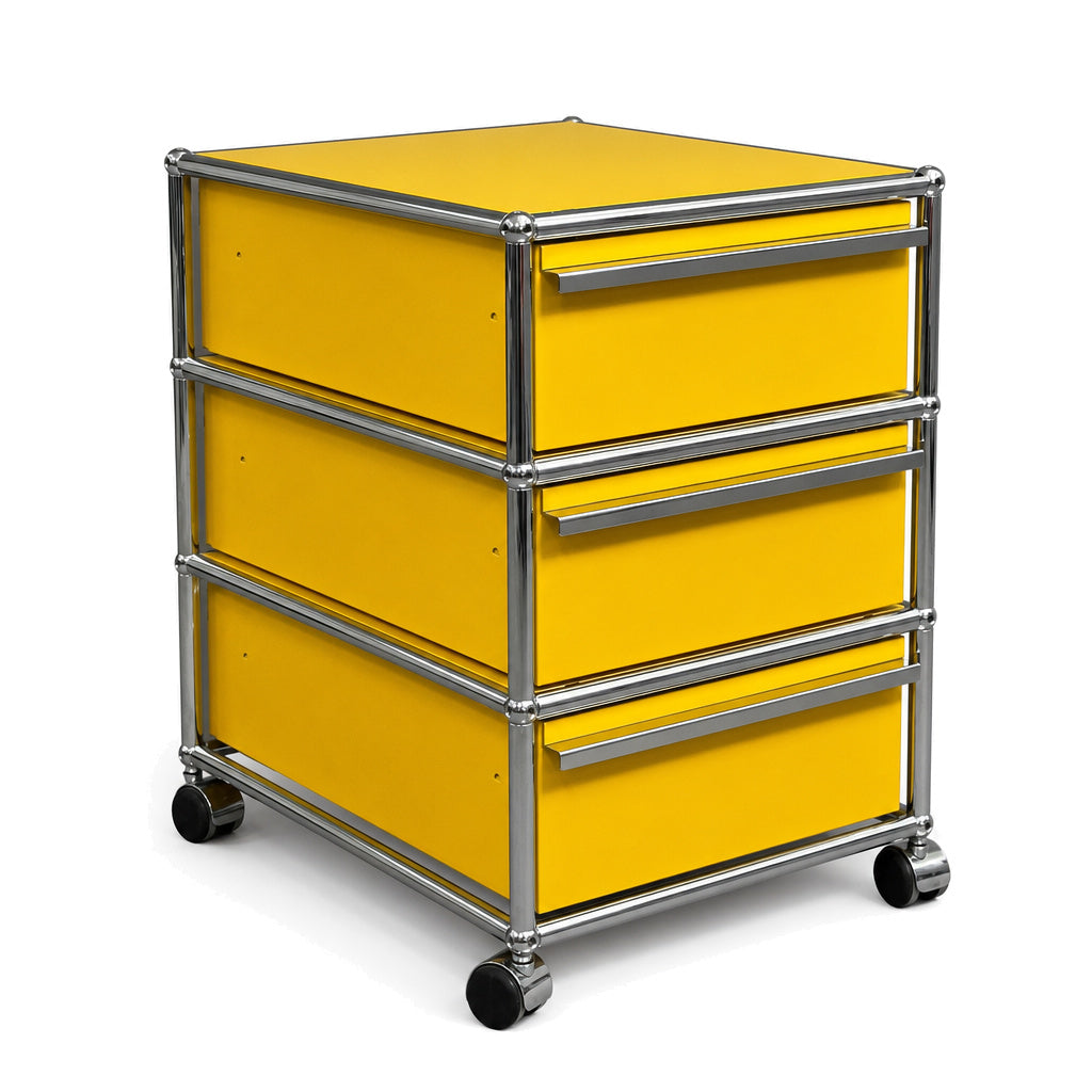 USM Haller Rollcontainer gelb (3 Auszüge)