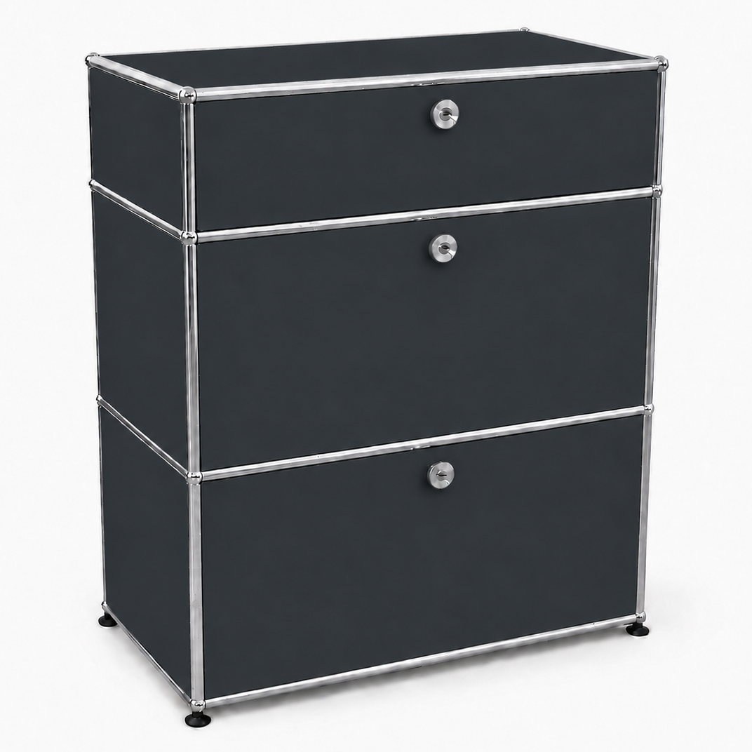 USM Haller Highboard 1x3 anthrazitgrau Klappen + Auszug