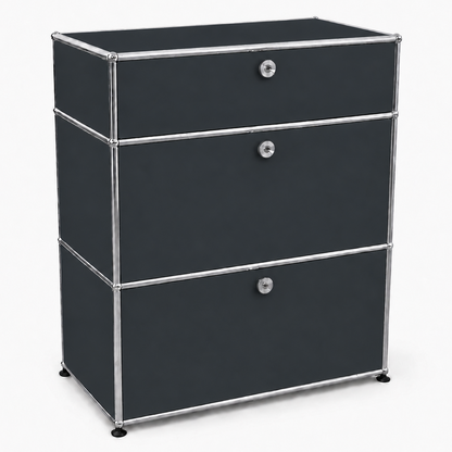 USM Haller Highboard 1x3 anthrazitgrau Klappen + Auszug