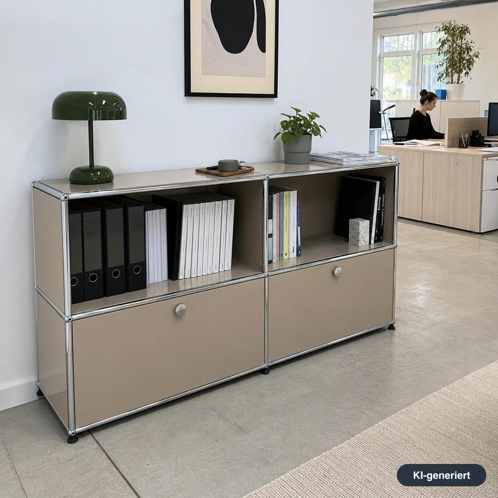 USM Haller Sideboard beige 2x2 2 Klappen
