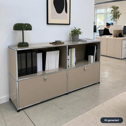 USM Haller Sideboard beige 2x2 2 Klappen