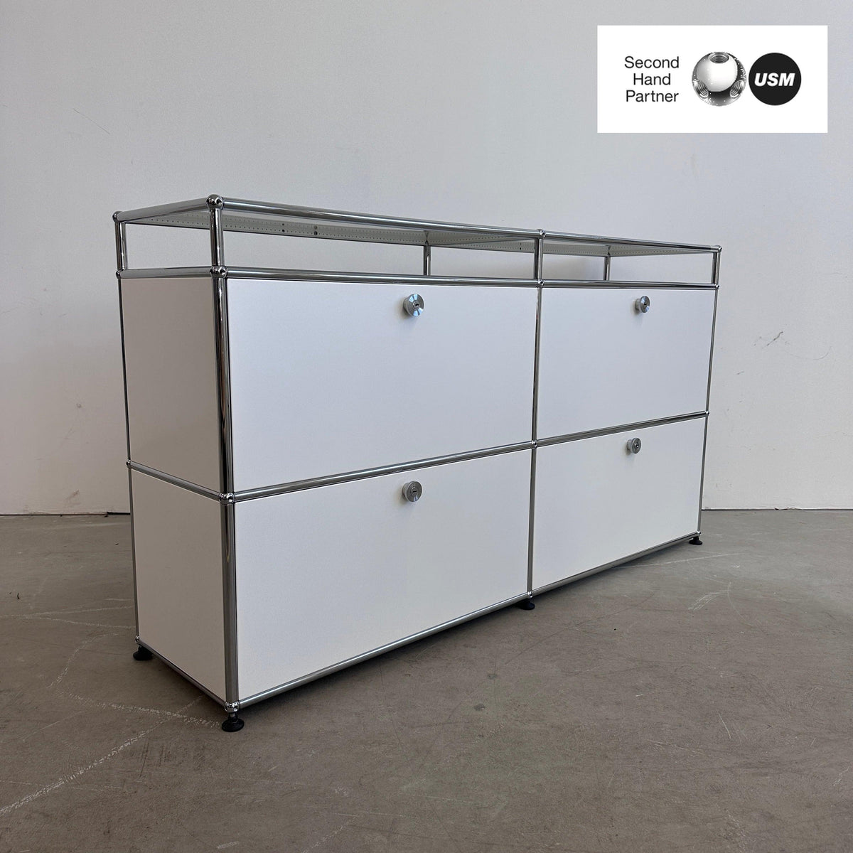USM Haller Sideboard 2x2 Reinweiß – FLEX Büromöbel