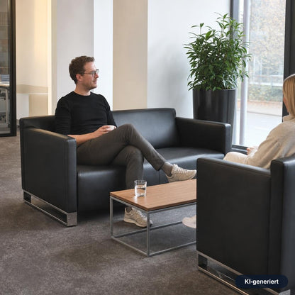 COR Quant Sofa 2-Sitzer Leder schwarz