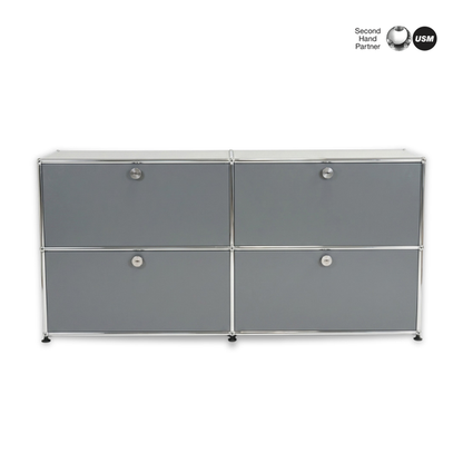 USM Haller Sideboard 2x2 mittelgrau 4 Klappen [AKTION -200€]