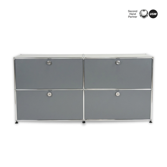 USM Haller Sideboard 2x2 mittelgrau 4 Klappen [AKTION -200€]
