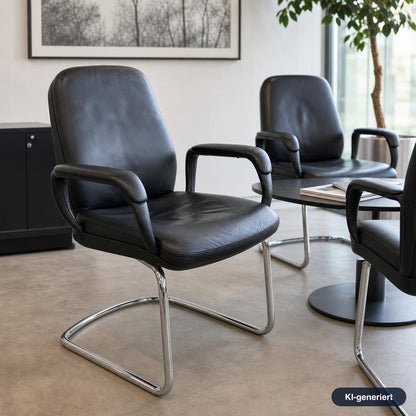 SITAG Freischwinger Leder schwarz