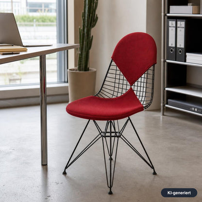 Vitra Wire Chair DKR-2 rot/moorbraun
