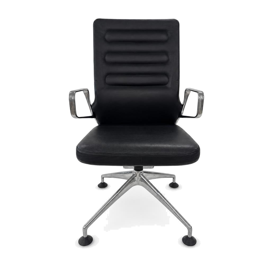 Vitra AC 4 Meet Leder schwarz