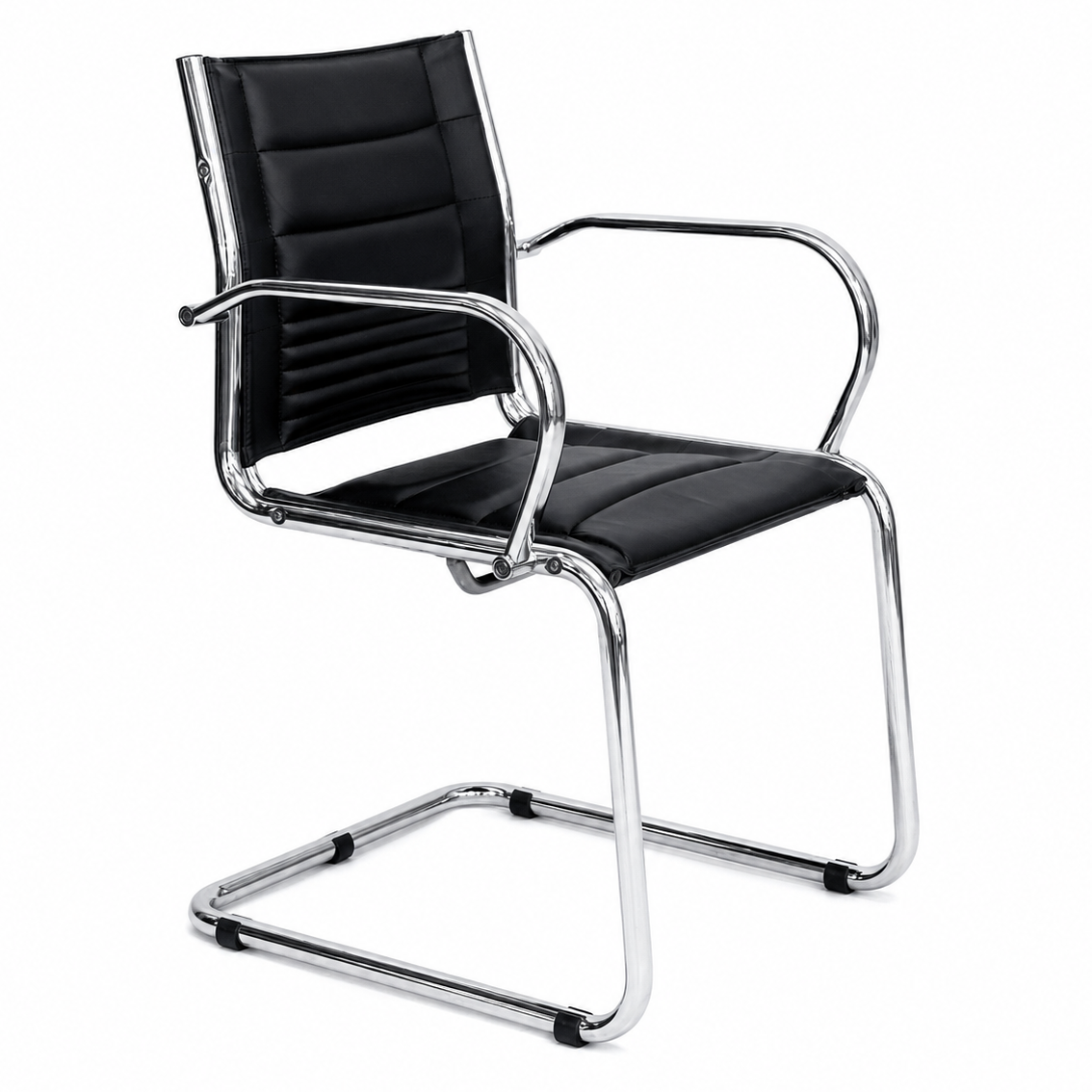 PAKET: 4x Besucherstuhl Leder Chrom [AKTION -50%] B Ware