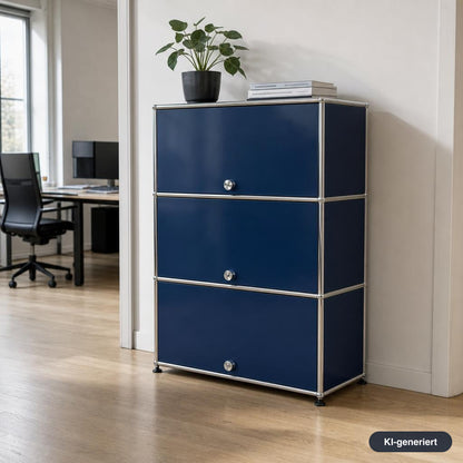 USM Haller Highboard 1x3 stahlblau