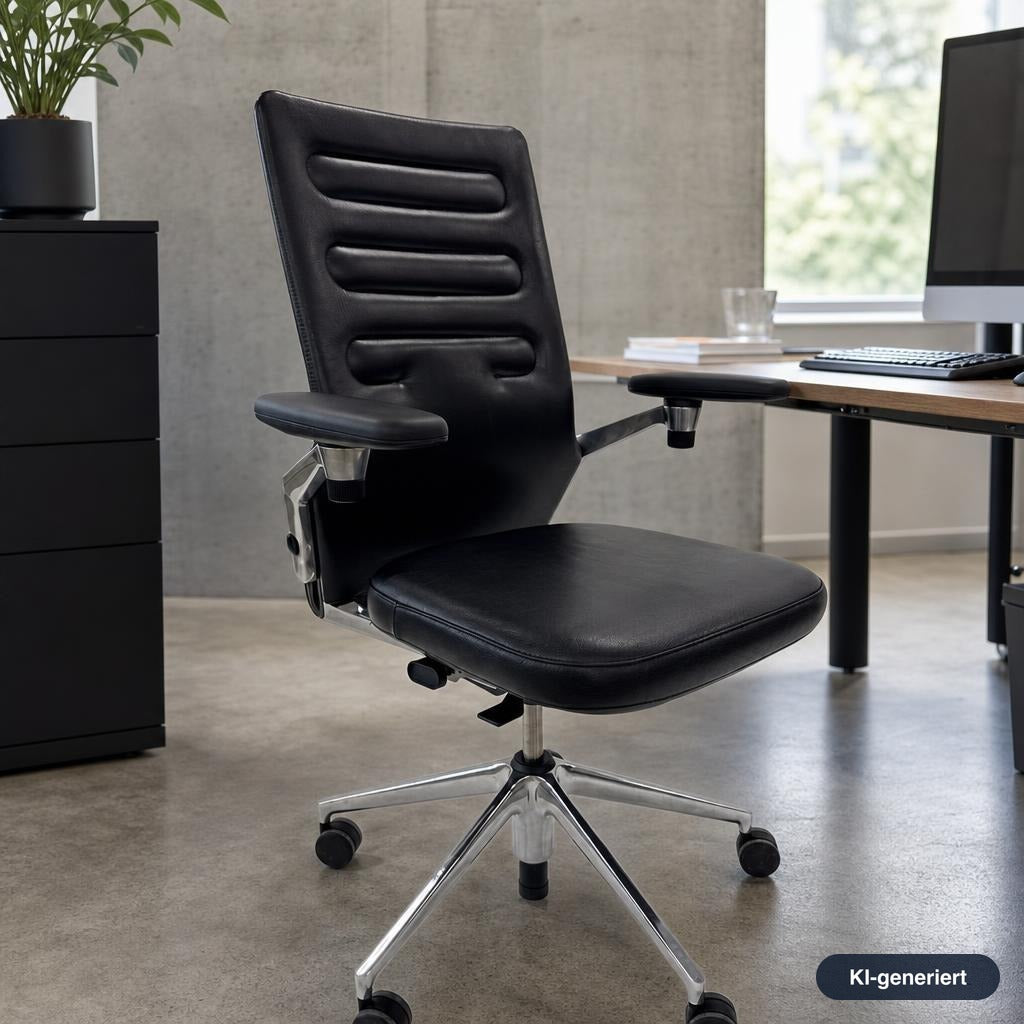 VItra AC4 Work Bürostuhl Leder schwarz