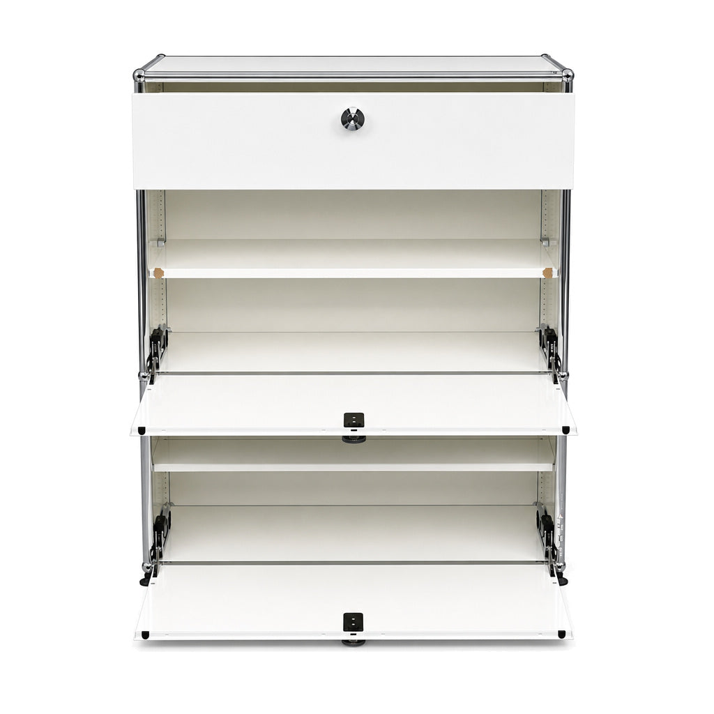 USM Haller Highboard 1x3 weiß 2 Klappen / 1 Auszug