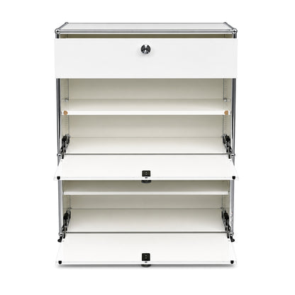 USM Haller Highboard 1x3 weiß 2 Klappen / 1 Auszug