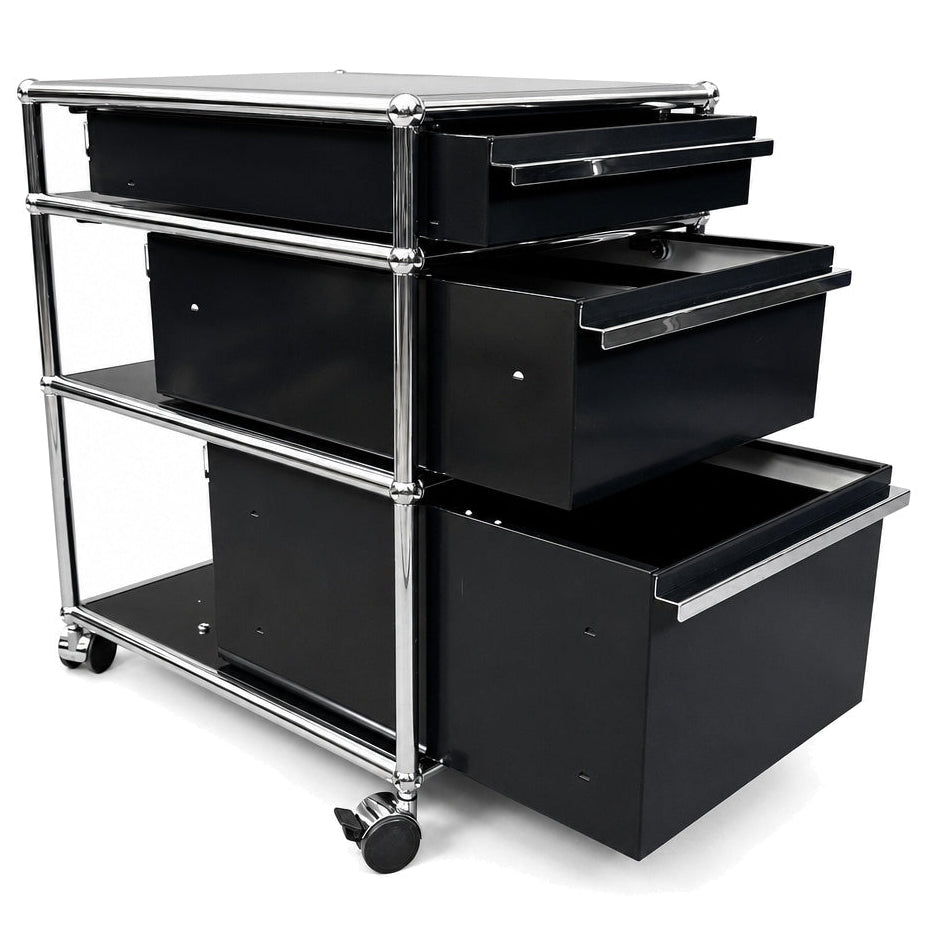 USM Haller Rollcontainer schwarz (3 Auszüge)